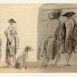 Des hommes urinent dans la rue contre un mur à Edimbourg - 1747-1751 - par Paul Sandby - British Museum - ref.Nn,6.30