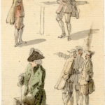 Plusieurs hommes en conversation, scènes de rue à Edimbourg - 1747-1751 - par Paul Sandby - British Museum - ref.Nn,6.33